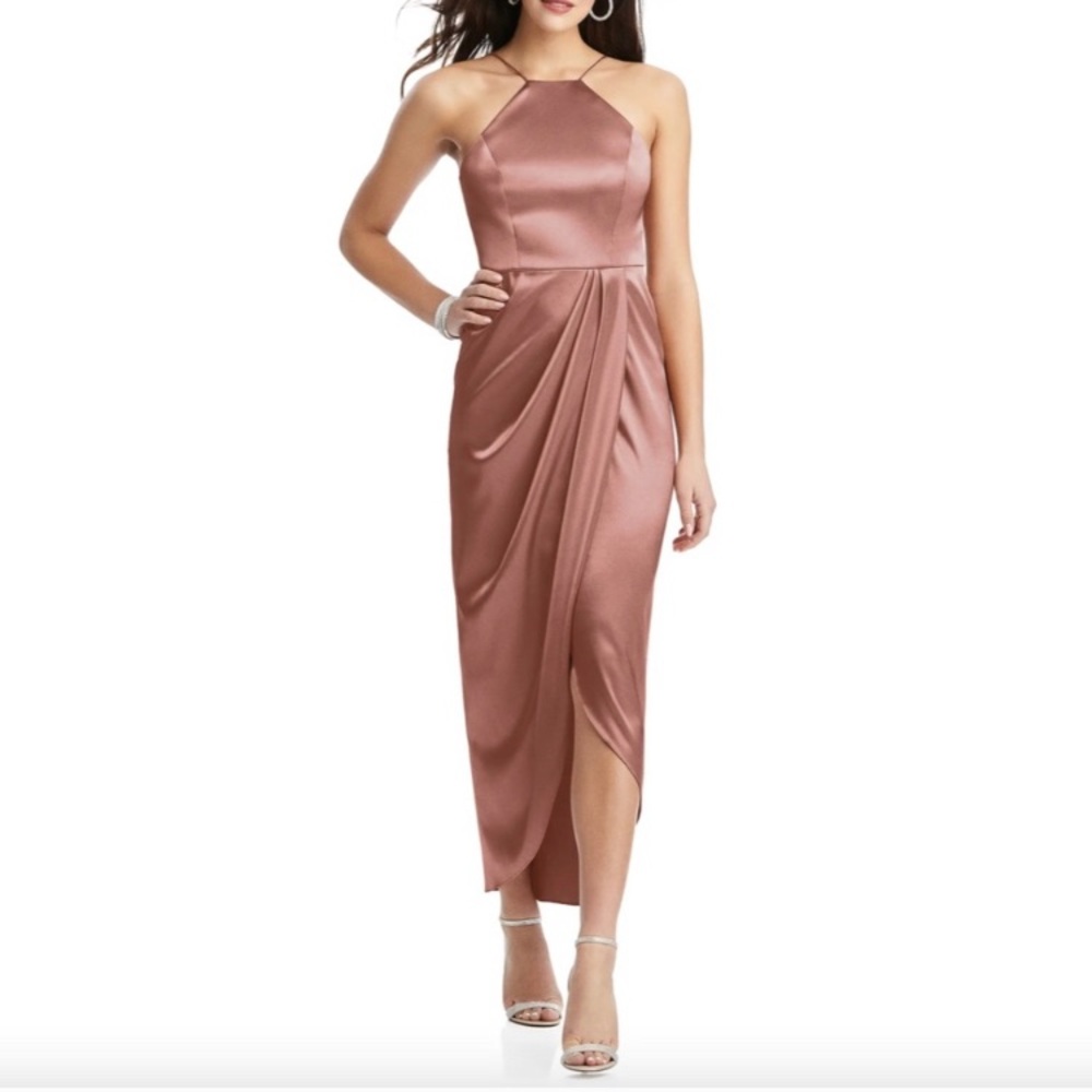 After Six Halter Neck Satin Gown
